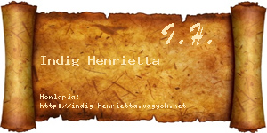 Indig Henrietta névjegykártya